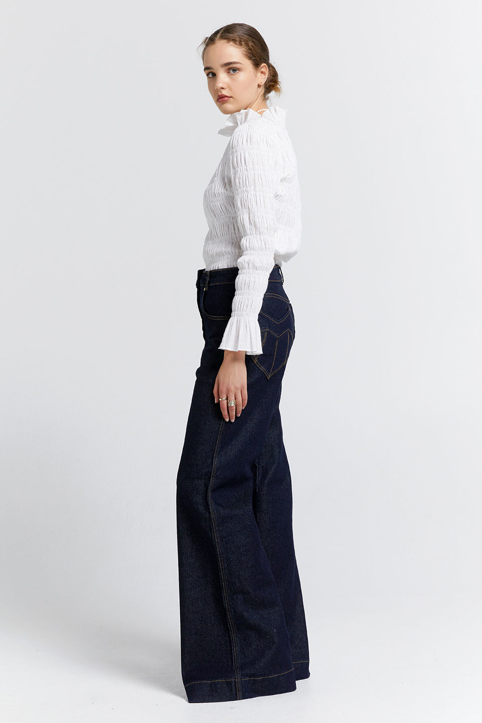 Cadence Mini Flare Jeans, White – North & Main Clothing Company